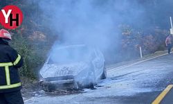 Bolu Dağı'nda otomobil yandı