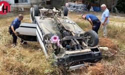 Antalya Serik'te Ters Dönen Otomobilde Yaralı Arama Çalışmaları Devam Ediyor