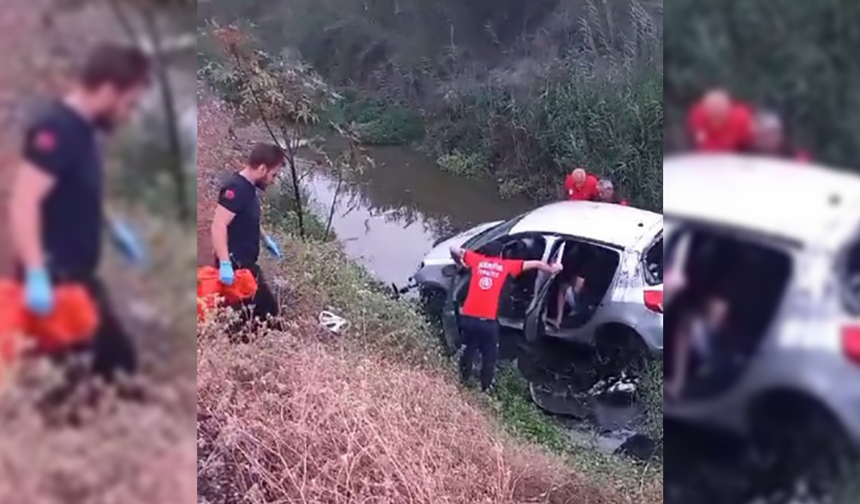 Otomobil sulama kanalına düştü: 1 ölü, 2 yaralı