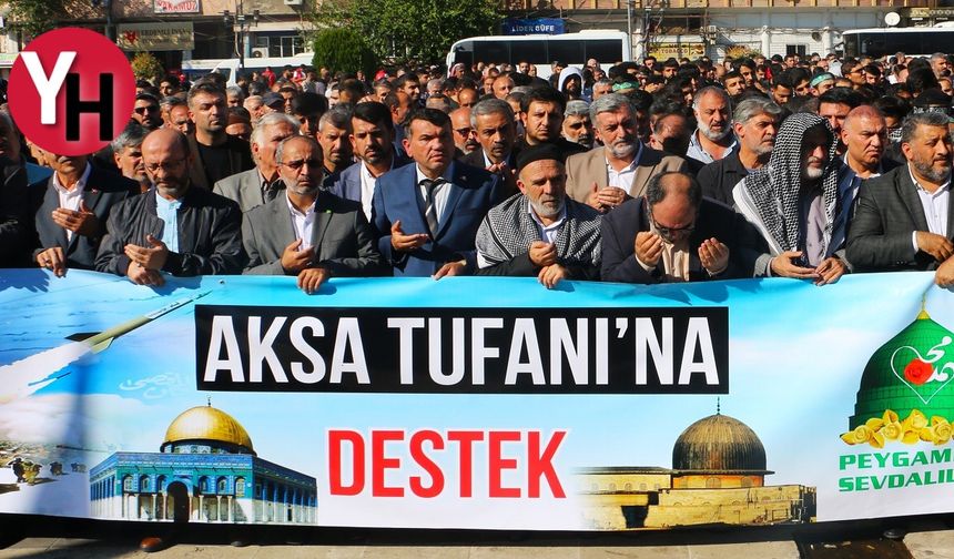 Diyarbakır'da Filistinliler'e destek yürüyüşü