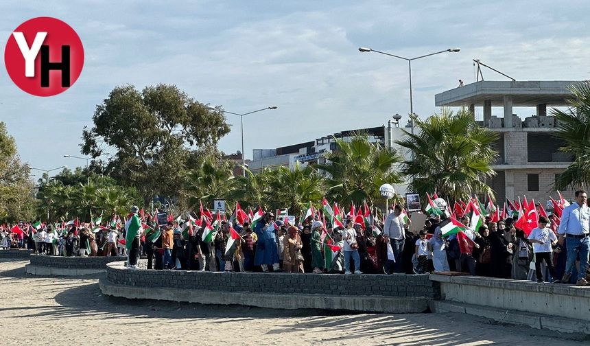 Yüzlerce kişi Filistin'e destek için yürüdü